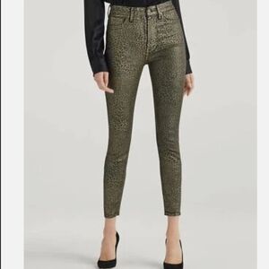 NWT! 7 For All Mankind Coated Metallic High Waist Ankle Super Skinny Jeans 26